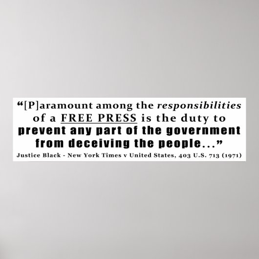 Poster Responsabilités d'une loi Coque de la presse libre (Devant)