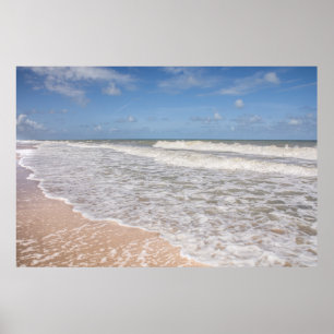 Poster Ressacs couvrant le sable sur la plage
