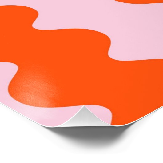 Poster Ressort Abstrait rose orange (Coin)