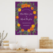 Poster Ressort Rose orange violet Mariage (Cuisine)