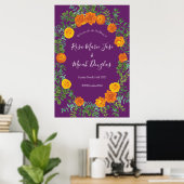 Poster Ressort Rose orange violet Mariage (Bureau à domicile)