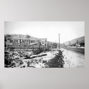 POSTER RESTAURANT BLEU DE LANTERNE DE SCRANTON