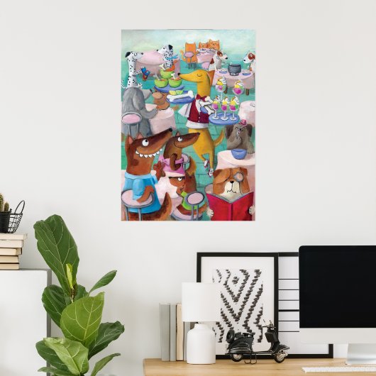 Poster Restaurant Chiens (Bureau à domicile)