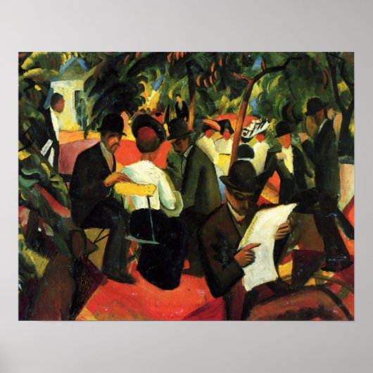 Poster Restaurant Garden par August Macke. Art vintage (Devant)