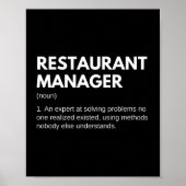 Poster Restaurant Manager Funny Definition (Devant)