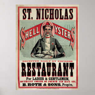 Poster Restaurant St Nicholas, Cincinnati, Annonce Vintag