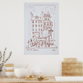 Poster Restaurant sur le boulevard | Saint-Germain, Paris (Cuisine)