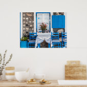 Poster Restaurant traditionnel Oia Santorini Grèce (Cuisine)