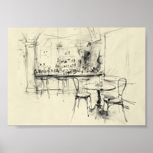 Poster Restaurant Vintage confortable Intérieur (Devant)