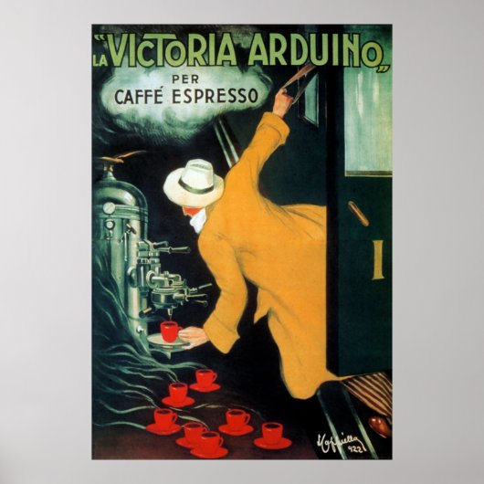 Poster Restaurant vintage Espresso (Devant)