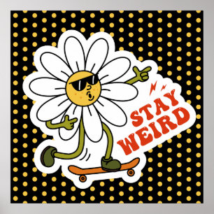 Poster Reste Drôle Skateboarding Daisy
