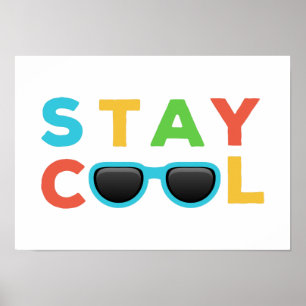 Poster Rester Cool   Funny Colorful Nursery Art