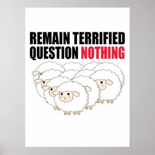 Poster Rester Terrifié Question Rien Mouton