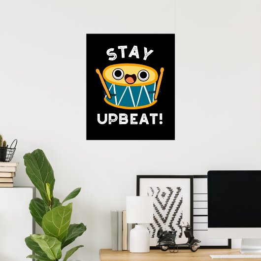 Poster Restez à l'optimisme Poisson Positif Flèche Dark B (Bureau à domicile)