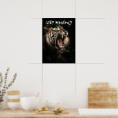 Poster Restez affamé - Roaring de tigre (Cuisine)