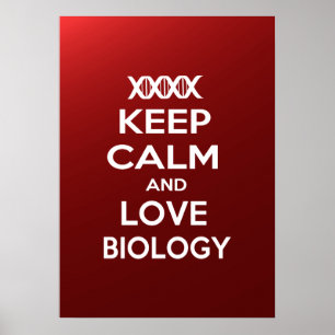 Poster Restez au calme et aimez la biologie