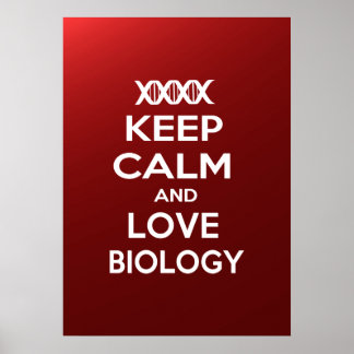 Poster Restez au calme et aimez la biologie