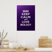 Poster Restez au calme et aimez la biologie (Cuisine)