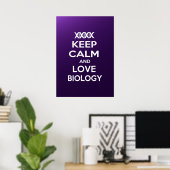 Poster Restez au calme et aimez la biologie (Bureau à domicile)