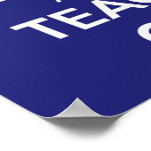 Poster Restez au calme et apprenez sur l'affiche bleue (Coin)