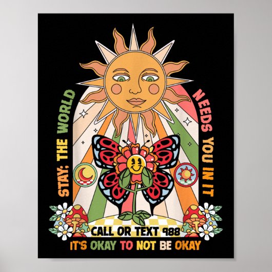 Poster Restez au monde a besoin que vous appelez 988 Prév (Devant)