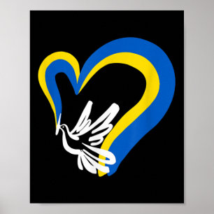Poster Restez Avec L'Ukraine Dove La Paix Mondiale Forte 