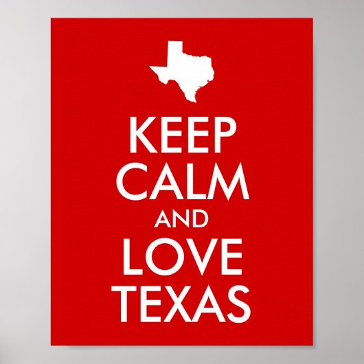 Poster Restez Calme et Aimez le Texas (Devant)