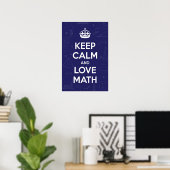 Poster Restez calme et aimez les mathématiques (Bureau à domicile)