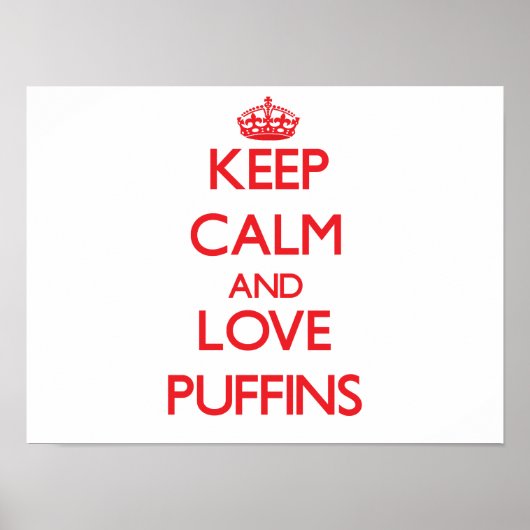 Poster Restez calme et aimez les Puffins (Devant)