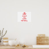 Poster Restez calme et aimez Netball (Cuisine)