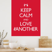 Poster Restez calme et aimez-vous un autre couple de coeu (Cuisine)
