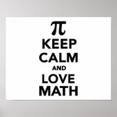 Poster Restez calme et amour Math Pi (Devant)