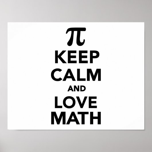 Poster Restez calme et amour Math Pi (Devant)