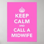 Poster Restez calme et appelez une sage-femme (Devant)