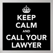 Poster Restez calme et appelez votre avocat (Devant)