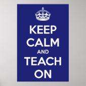 Poster Restez calme et apprenez en bleu (Devant)