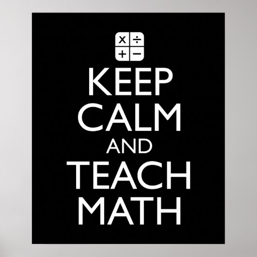 Poster Restez Calme Et Apprenez Les Maths (Devant)