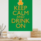 Poster Restez calme et buvez sur l'affiche irlandaise (Cuisine)