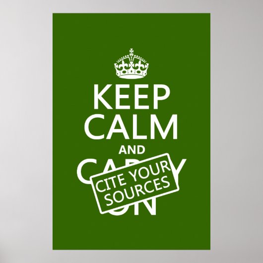 Poster Restez calme et citez vos sources (dans n'importe  (Devant)