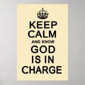 Poster Restez calme et connaissez Dieu est responsable (Devant)