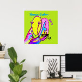 Poster Restez calme et connectez-vous ! (Bureau à domicile)