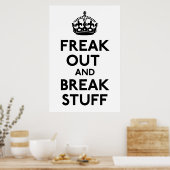 Poster Restez calme et continuez à imprimer votre parodie (Cuisine)