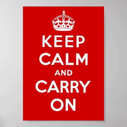 Poster Restez calme et continuez - Rouge (Devant)