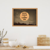 Poster Restez calme et continuez sur la lune (Cuisine)