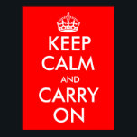 Poster Restez Calme Et Continuez Sur L'Affiche<br><div class="desc">Restez Calme Et Continuez Sur Le Design De Poster. Faites votre propre drôle, gardez une parodie calme. modèle de typographie vintage avec couronne. Arrière - plan de couleur rouge ou personnalisé. Décor maison tendance décorations murales. Mur art amusant pour la maison, dortoir, bureau, pub, restaurants, classe scolaire etc.</div>