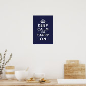 Poster Restez calme et continuez sur Phthalo Blue (Cuisine)