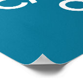 Poster Restez calme et continuez sur Turquoise Blue (Coin)