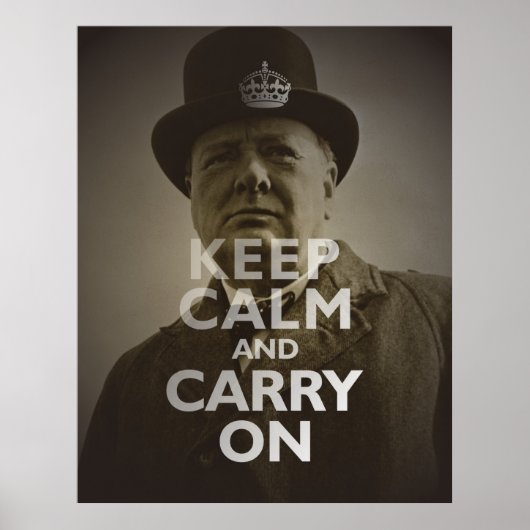 Poster Restez Calme Et Continuez Sur Winston Churchill (Devant)