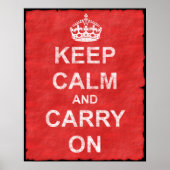 Poster Restez calme et continuez Vintage (Devant)
