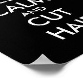 Poster Restez calme et coupez l'affiche pour cheveux pour (Coin)